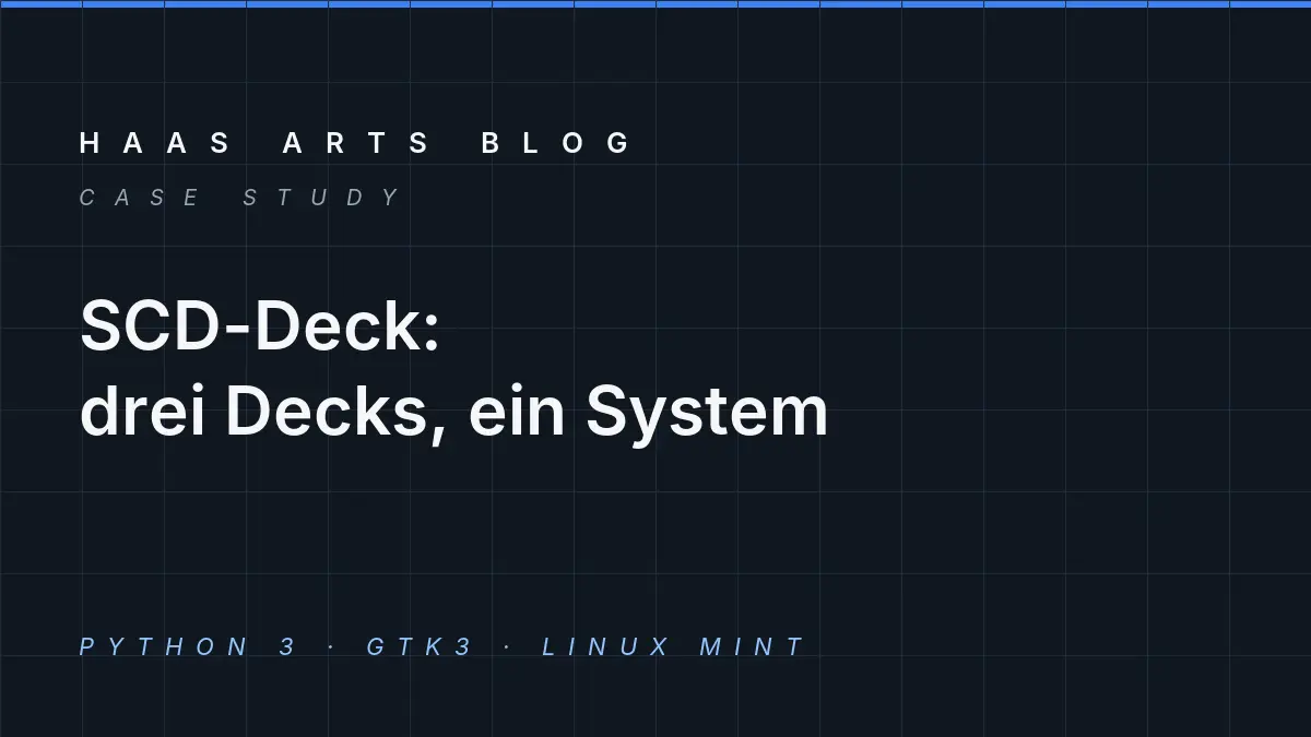 Beitragsgrafik: SCD-Deck, drei Decks, ein System