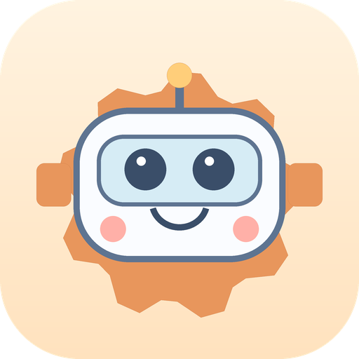 Pocket Inventors: App-Icon mit dem orangefarbenen Roboter Bolt auf hellem Grund