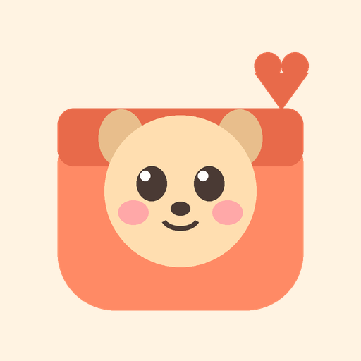 Pocket Pals: App-Icon mit einem fröhlichen Hund im Korallrot-Käfig unter einem kleinen Herz