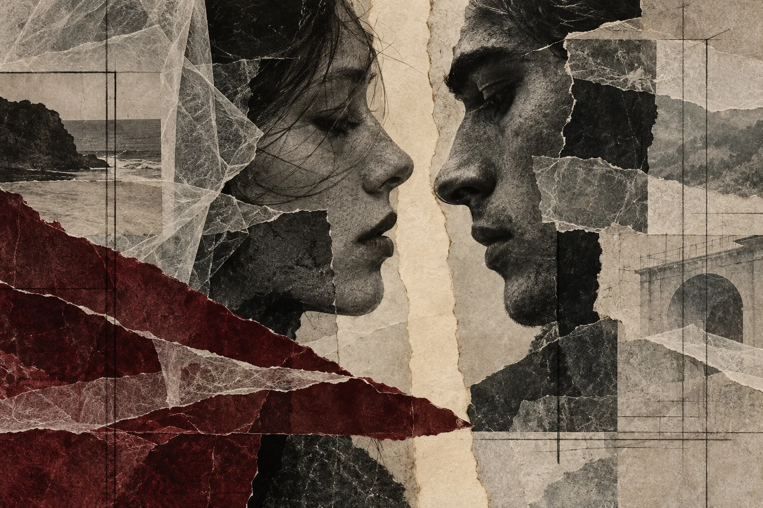 Zwischen uns · digitale Collagestudien · Gesamtansicht