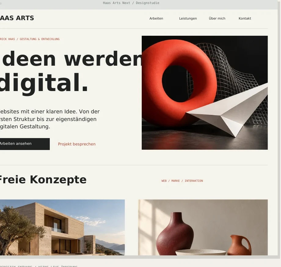 Haas Arts Next · Ausschnitt aus der freien Designstudie