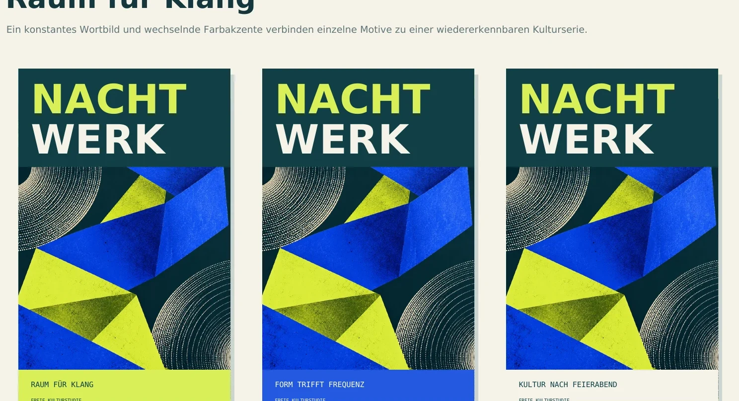 Nachtwerk · Ausschnitt aus der freien Designstudie