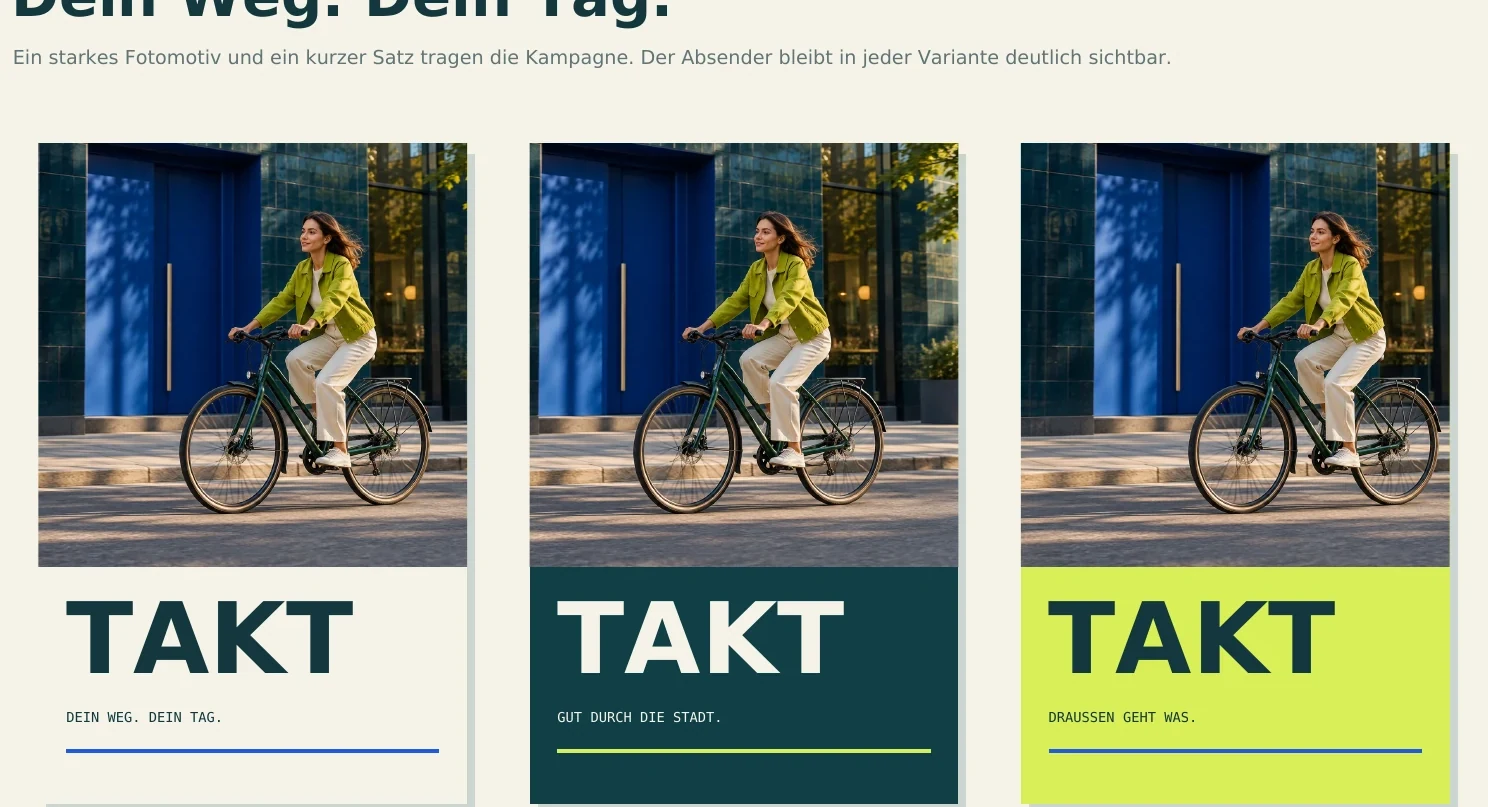 Takt · Ausschnitt aus der freien Designstudie