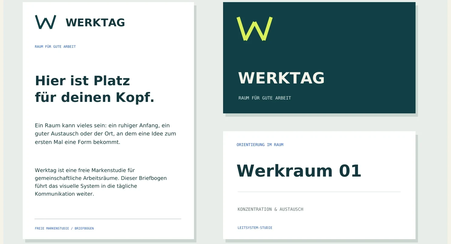 Werktag · Ausschnitt aus der freien Designstudie