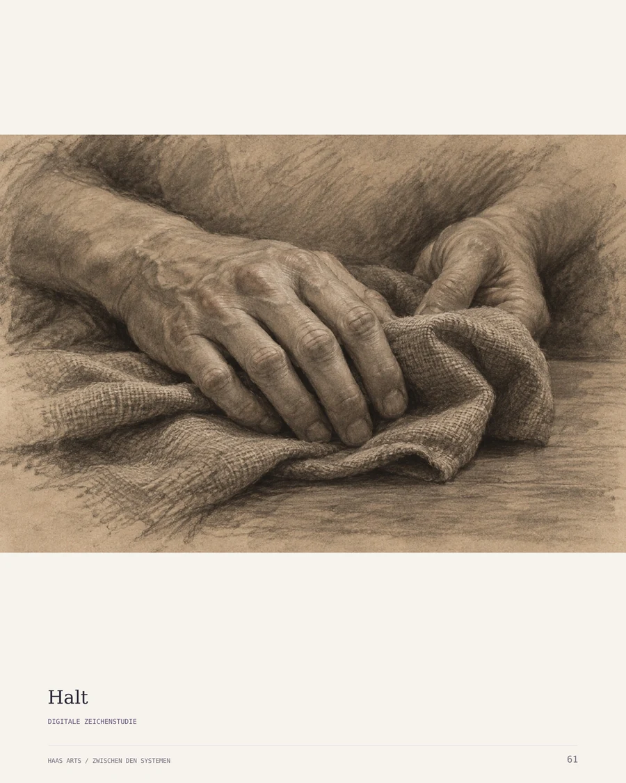 Buchseite 61: die digitale Zeichenstudie Halt in der Gesamtansicht