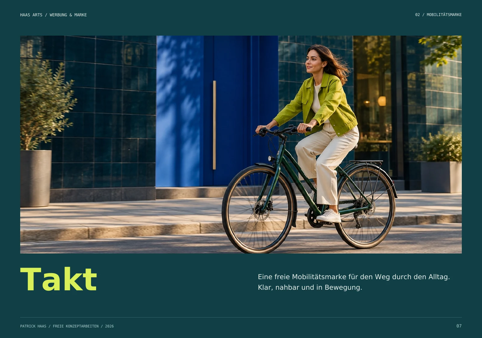 Takt: Bildwelt der freien urbanen Mobilitätsmarke
